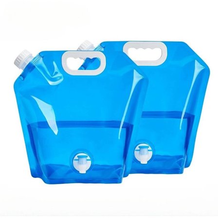 ING kokoontaitettava vesiämpäri vesipussi 10 litraa, 2 kpl, hanalla juomavedelle, kahvalla, uudelleenkäytettävä, täydellinen ulkoiluun ja piknikeille