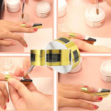 500 kpl Kynsien pidennysten ohjausmuotteja Akryyli UV-geeli tarrat