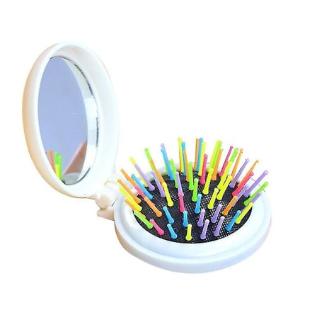 Vikbar Resespegel Hårborste Rund Vikbar Fickhårborste Mini Våg