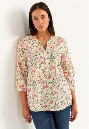 Cellbes of Sweden - Blommönstrad, vävd tunika - rosa / blommig - för damer - 62/64