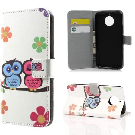Plånboksfodral Moto G5S – Ugglor & Blommor