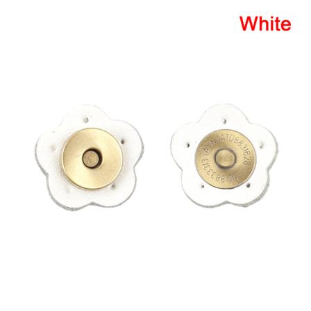 Bagasjeveske Magnetiske knapper for kvinner Håndlaget DIY-veske Acc White White