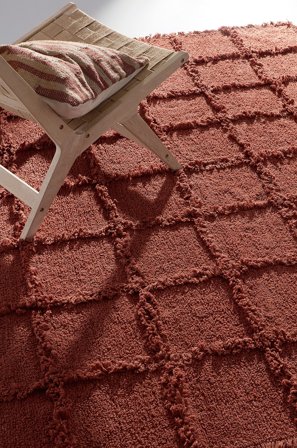 Jotex - Bomullsteppe Bomull/Bomull Rustrød ALDER - Kjøp Bomulls- & filleryer hos Jotex