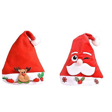 2 stk. julemandshuer til børn, julemandshue med sød