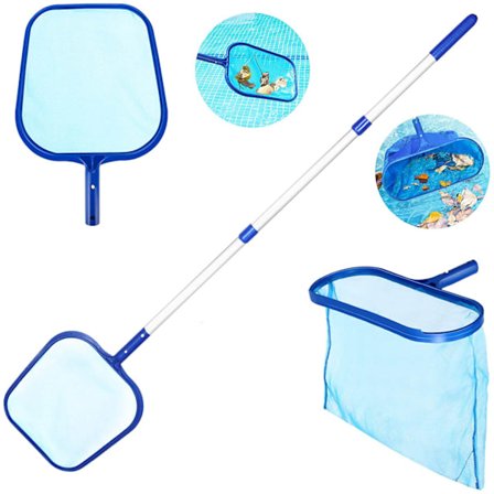 Set med bassengnett, bassengskimmer med teleskopstang, bladnett, bunnnett for svømmebasseng, spa, boblebad, akvarium, hagedammer