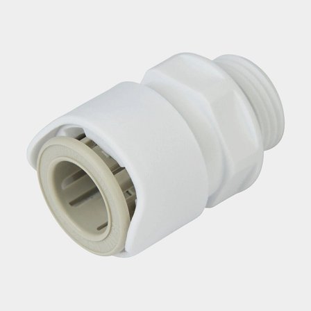 Adapter Whale Adaptor, plastik, Whale Quick Connect 15 mm (WS15) (wewnętrzny) do 3/8" G (BSP) (zewnętrzny), biały, 2-pack - Jachtowa