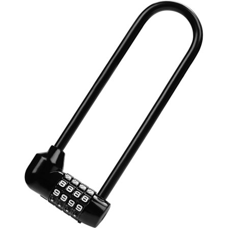 4-cifret kode cykel lås - 18,5 cm med langt håndtag - Vandafvisende