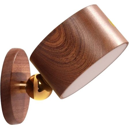 Trä magnetisk vägglampa, 360 roterbar LED vägglampor USB uppladdningsbara lampor batteridriven dimbar lampa magnetisk skåpslampa hushållsli