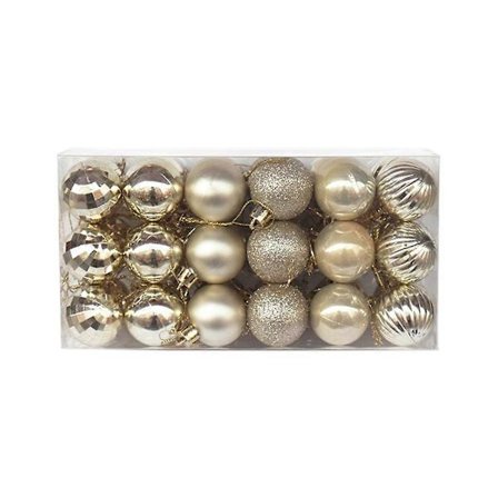 36 stk. Glitter Julekule Knusesikker Ornament Juletre Anheng