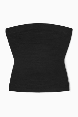 COS Women's Textured Bandeau Top in Black
