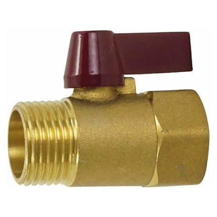 Messing kuglehane 1/2 BSP han til hun afspærringsventil til naturgas, luft, vand, brændstof (pakke med 1)