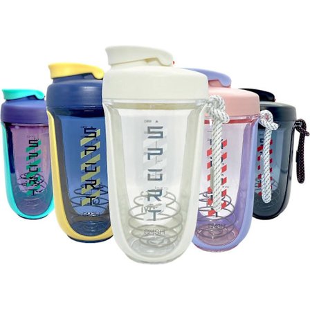 Protein Shaker Flaske Med Rustfritt Stål Blandekule og Tau, Premium Shaker Laget av Materiel BPA Fri, Holdbar Lekkasjesikker Og Luktfri|Hvit