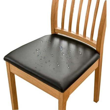 Vedenpitävä istuinsuojus, musta PU-nahkainen pestävä joustava istuinsuojus 4 kpl