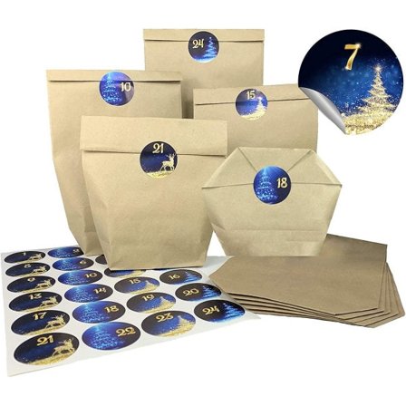IC Adventskalenderposer for selvklebende og juleklistremerker