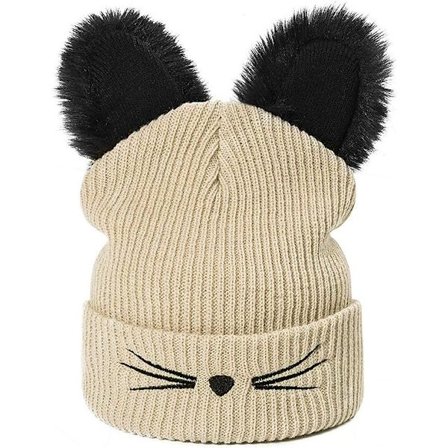 Kvinder Piger Katte Ører Beanie Hat Vinter Varm Strikket Ski Hat