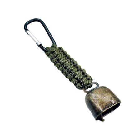 Højlydt Bjørneklokke Advarselsklokke Metal Koklokke til Cykling Bjergbestigning Fiskeri Sort