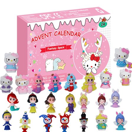 Julekalender 24 stk. rosa Figurer Dukker Legetøj Jul 24 Dages Nedtællingskalendere Blind Box