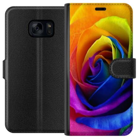Samsung Galaxy S7 Lompakkokotelo Sateenkaaren Ruusu