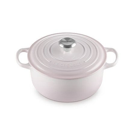 LE CREUSET Signature støpejern gryte rund 24cm 4,2L Shell Pink