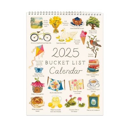 2025 Bucket List Kalender, 12 Måneders Veggkalender, 2025 Veggkalender To Do Liste Notater Kalender