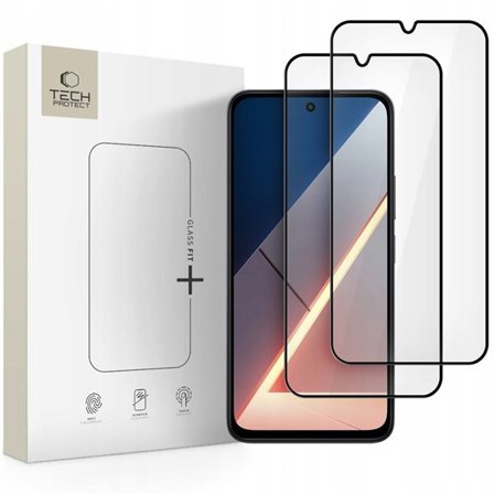 Tech-Protect Glass Fit+ 2-pakning herdet glass til Xiaomi Poco M7 - svart