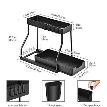 Under Vask Arrangører Opbevaring Køkken Organisation