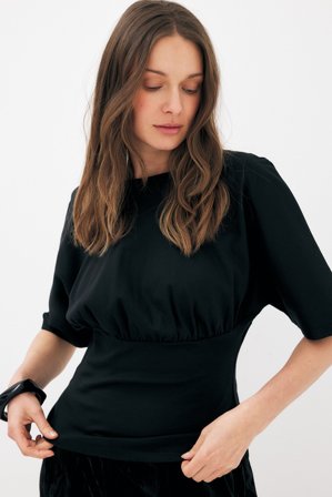 NA-KD - T-skjorte med tettsittende liv - T-Shirts - Svart - XL