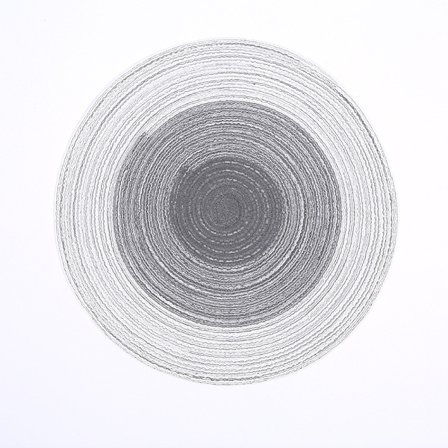 Spisebordsett med 4 runde stålgrå bordbrikker-FA-