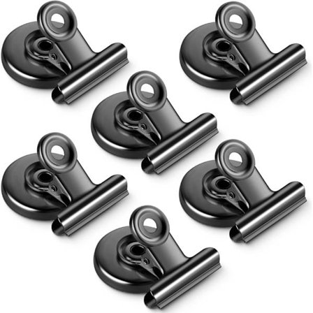 6-pack magnetiska clips för kylskåp, kylskåpsmagnetclips, starka kylskåpsmagnetclips för kylskåp, whiteboard, kontor, kök.