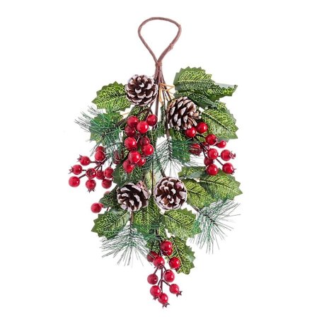 Dörrhängare Julröd Grön Naturlig Plast 43 cm