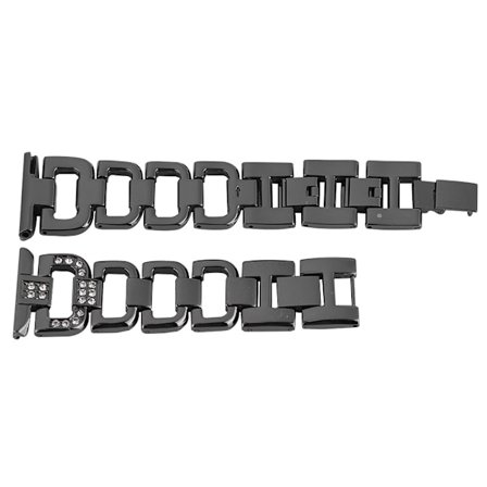 Svart Rostfritt Stål Klockarmband Ersättningsrem För Fitbit Versa Metallarmband