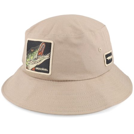 Skillfish - Beige bucket Hat - Grisjävel Dark Khaki Bucket @ Hatstore
