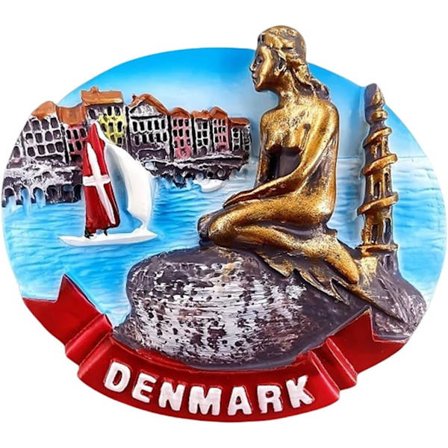 Tanska jääkaappimagneetti turisti matkamuisto kodin sisustus jääkaappi luova käsinmaalattu käsityö