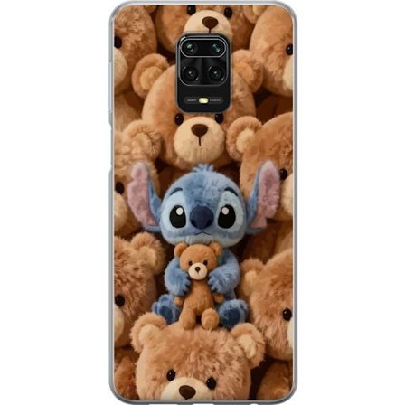 Kompatibelt Mobildeksel til Xiaomi Redmi Note 9S Stitch omgitt av brune teddybjørner med en liten teddybjørn i fanget i en søt og koselig kawaii-desig