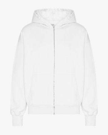 Organic Oversized Zip Hood - Optical White S