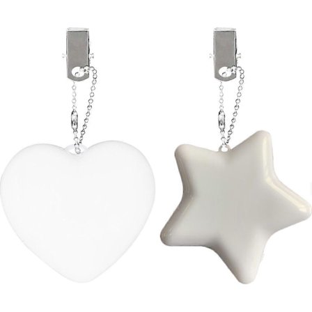 2 stk. Taske Håndtaske Lys Sensor Aktiveret Små Natlamper Unikke Gaver til Kvinder (Hjerteform, Femtakket Stjerne)