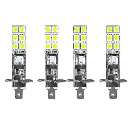 Oppgradert 4 stk H1 6000k Super Hvit 80w LED Hovedlys Pæresett for Tåkelys