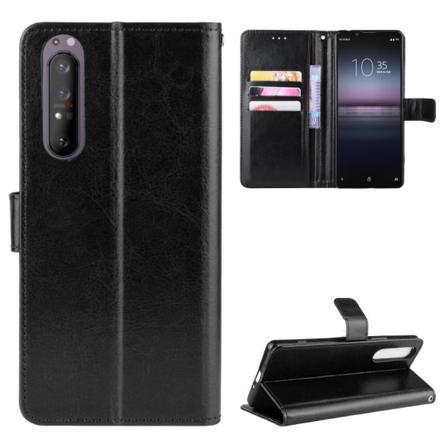 Sony Xperia 1 Ii - Crazy Horse Fodral - Svart Black Svart