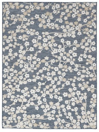 Alfombra Para Interiores/Exteriores Lavable Blossom - Azul 200X300 En Estilo Clásico