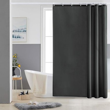 Mögeltålig Duschdraperi Vattentät Polyester Tvättbar Textil Duschdraperi Badkar eller Badrum 10 Krokar 150x180 cm