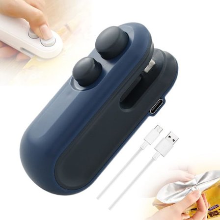 Mini Forseglingsmaskine, 2024 Ny To-i-En USB-Opladningsforseglingsmaskine/Varmeforseglingsmaskine, Bærbar Håndholdt Genopladelig Vakuum Madforsegler (