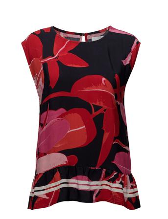 Moss Crepe Top W. Branch Print & St Red Coster Copenhagen