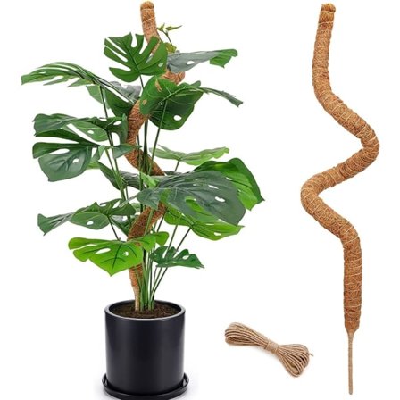 48 tommers bøybart mosepinne for klatreplanter - Høye mosepinne for Monstera og Pothos - Stor støttepinne for hagespaljéer innendørs