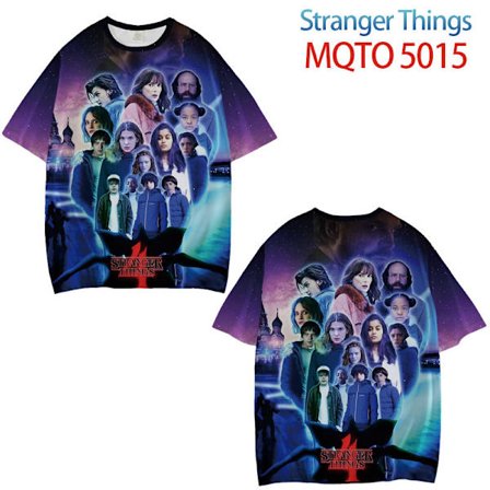 Stranger Things T-shirt med print og korte ærmer - Størrelse 3XL - Style 37