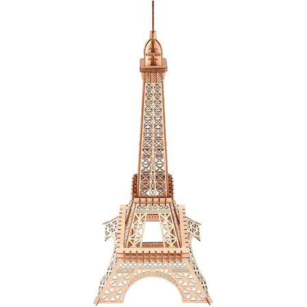 Eiffeltornet 3D träpussel för barn och vuxna 23 tum (58 cm) monterad hjärngymnastik konstruktionsbyggstenar