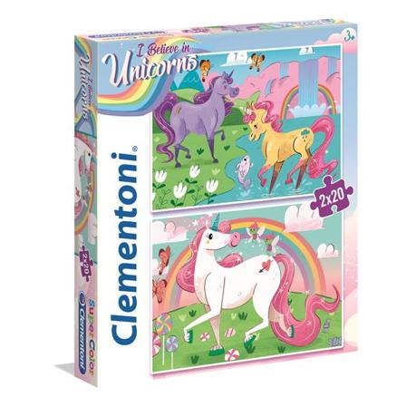 Unicorns Enhörningar 2st Pussel - 2 X 20 Bitar