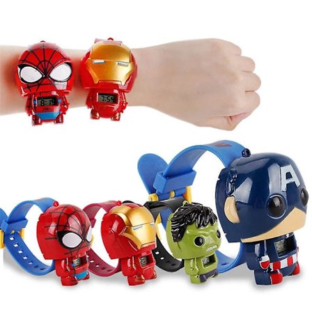 The Avengers Elektronisk Klokke Spider Man Captain America Hulk Dekorasjonsleker