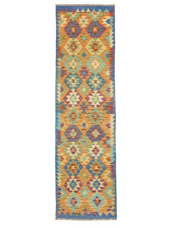 Kilim Afghan Old Style Rug Oriental Runner Brown/Green (Wool, Afghanistan)