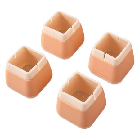 Stolbenbeskyttere Antiskli Antiskli Silikonputer for Møbelkrakkføtter Firkantet Oransje