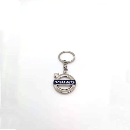 2 stk Volvo nøglering i 3D krom metal - Alloy nøglering